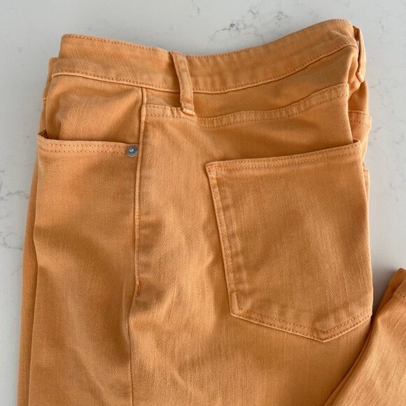 Contemporaine par Simons Straight Leg Casual Denim Jeans Tangerine Orange Sz 10 - Picture 3 of 11
